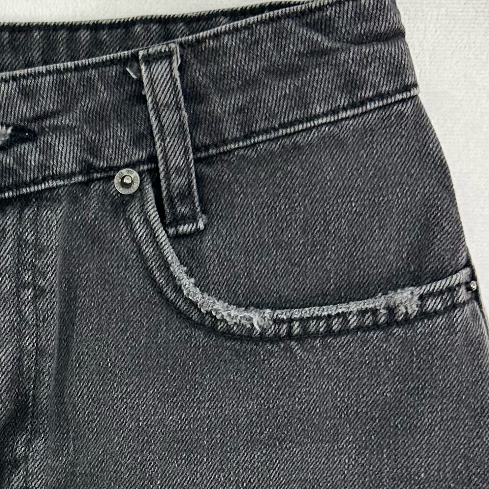 BDG Urban Outfitters Denim Jean Mini Skirt Black Wash Raw Hem - Picture 7 of 13